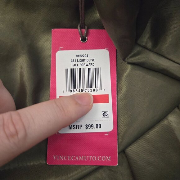 Vince Camuto Y2K Midi Slip Dress Light Olive Sleeveless Satin Minimalist NWT - Picture 8 of 9